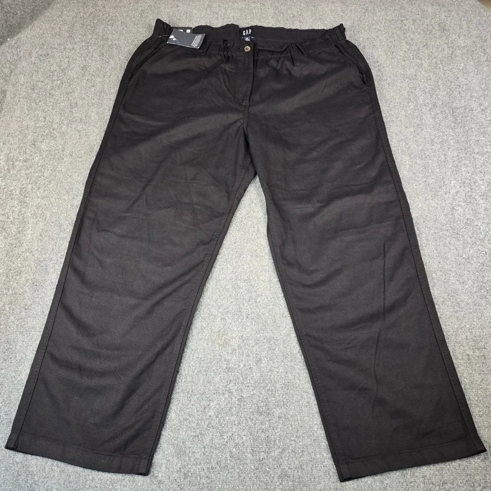 Gap Easy Twill Pant Mens XXL Black Elastic Waist Relaxed Fit Trousers NEW